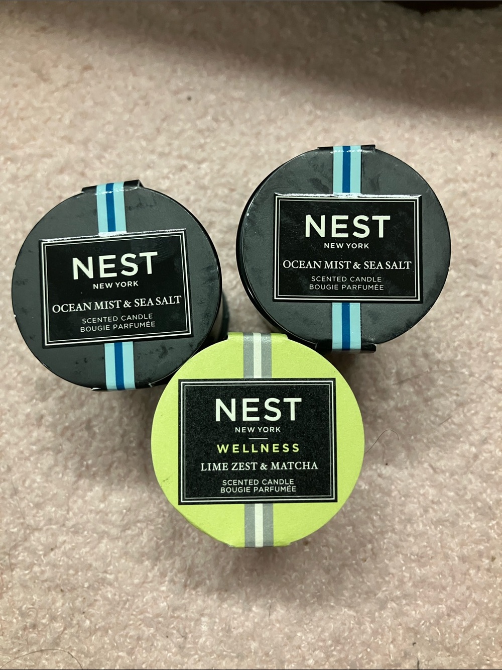 Nest Scented Candle Trio - Ocean Mist & Sea Salt + Lime Zest & Matcha